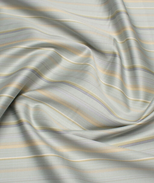 Tessitura Monti 2 Ply 70's Giza Cotton Striped Shirting Fabric (Hampton Green)