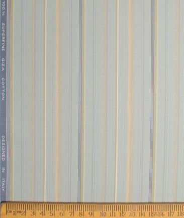 Tessitura Monti 2 Ply 70's Giza Cotton Striped Shirting Fabric (Hampton Green)