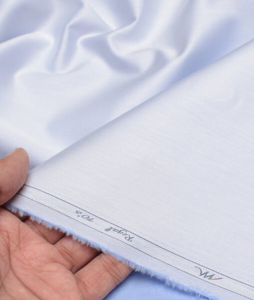 Tessitura Monti 2 Ply 70's Giza Cotton Solids Shirting Fabric (Sky Blue)