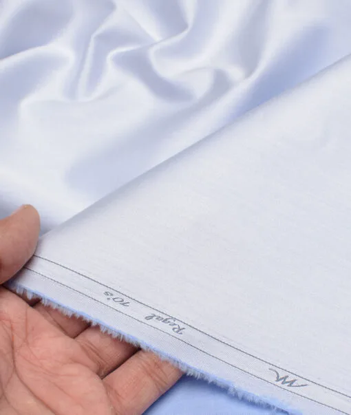 Tessitura Monti 2 Ply 70's Giza Cotton Solids Shirting Fabric (Sky Blue)
