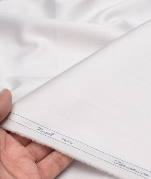 Tessitura Monti 2 Ply 70's Giza Cotton Solids Shirting Fabric (Light Grey)