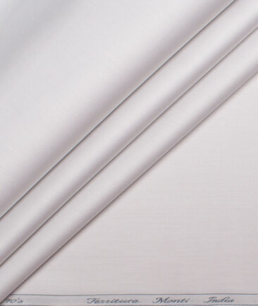 Tessitura Monti 2 Ply 70's Giza Cotton Solids Shirting Fabric (Light Grey)