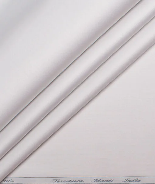 Tessitura Monti 2 Ply 70's Giza Cotton Solids Shirting Fabric (Light Grey)