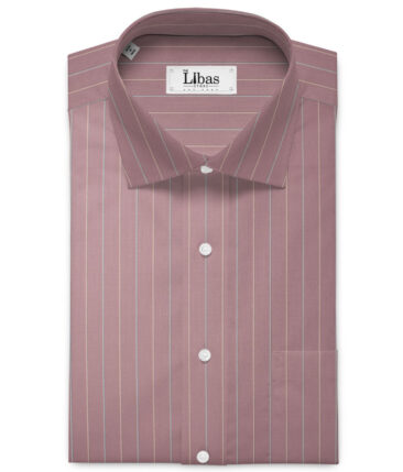 Tessitura Monti 2 Ply 70's Giza Cotton Striped Shirting Fabric (Light Mauve)