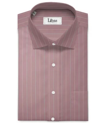 Tessitura Monti 2 Ply 70's Giza Cotton Striped Shirting Fabric (Light Mauve)