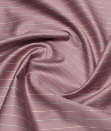 Tessitura Monti 2 Ply 70's Giza Cotton Striped Shirting Fabric (Light Mauve)