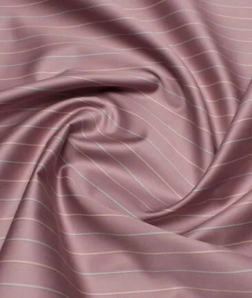 Tessitura Monti 2 Ply 70's Giza Cotton Striped Shirting Fabric (Light Mauve)