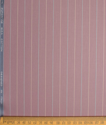 Tessitura Monti 2 Ply 70's Giza Cotton Striped Shirting Fabric (Light Mauve)
