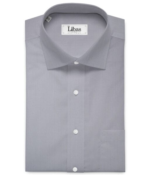 Tessitura Monti 2 Ply 70's Giza Cotton Solids Shirting Fabric (Silver Grey)