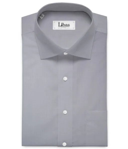 Tessitura Monti 2 Ply 70's Giza Cotton Solids Shirting Fabric (Silver Grey)