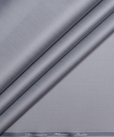 Tessitura Monti 2 Ply 70's Giza Cotton Solids Shirting Fabric (Silver Grey)