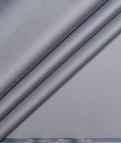 Tessitura Monti 2 Ply 70's Giza Cotton Solids Shirting Fabric (Silver Grey)