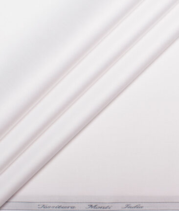 Tessitura Monti 2 Ply 70's Giza Cotton Solids Shirting Fabric (White)