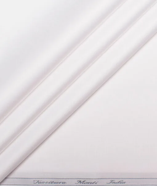 Tessitura Monti 2 Ply 70's Giza Cotton Solids Shirting Fabric (White)