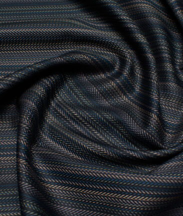 Tessitura Monti  Giza Cotton Striped Shirting Fabric (Black & Green)