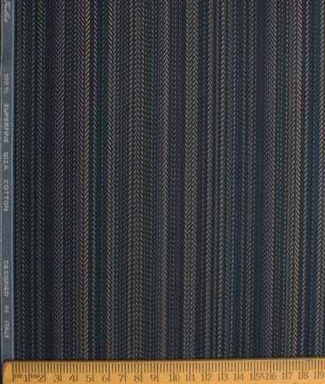 Tessitura Monti  Giza Cotton Striped Shirting Fabric (Black & Green)