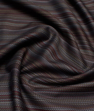 Tessitura Monti  Giza Cotton Striped Shirting Fabric (Brown & Grey)
