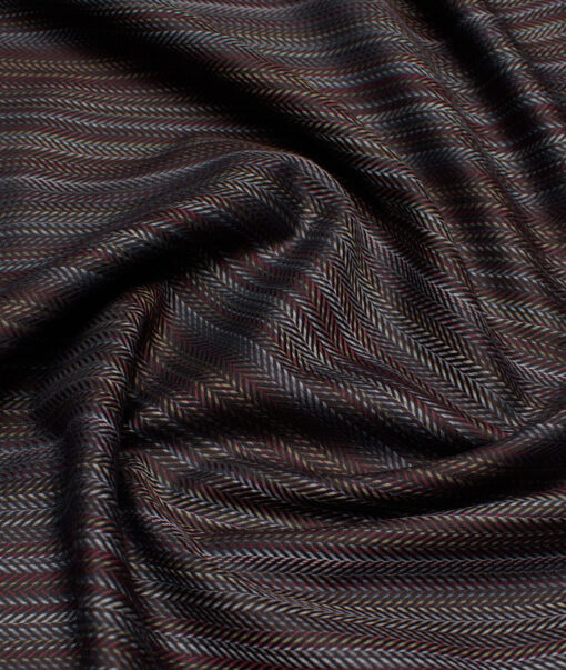 Tessitura Monti  Giza Cotton Striped Shirting Fabric (Brown & Grey)