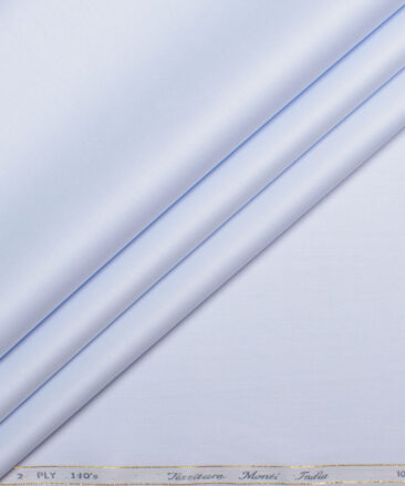 Tessitura Monti 2 Ply 140's Supima Cotton Solids Shirting Fabric (Sky Blue)