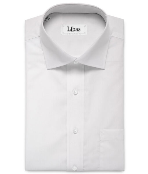 Tessitura Monti 2 Ply 140's Supima Cotton Solids Shirting Fabric (White)