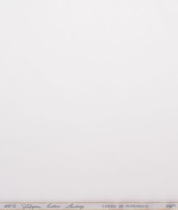 Tessitura Monti 2 Ply 140's Supima Cotton Solids Shirting Fabric (White)