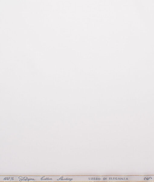Tessitura Monti 2 Ply 140's Supima Cotton Solids Shirting Fabric (White)