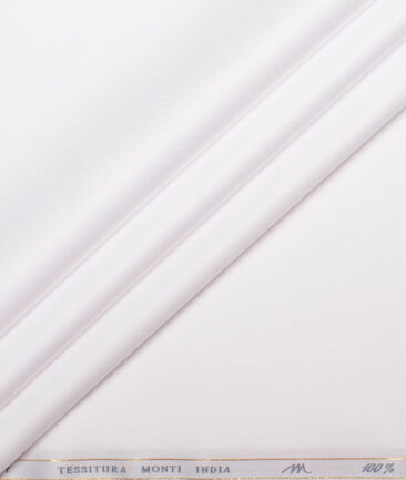 Tessitura Monti 2 Ply 140's Supima Cotton Solids Shirting Fabric (White)