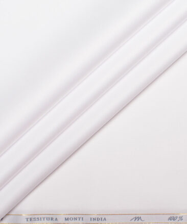 Tessitura Monti 2 Ply 140's Supima Cotton Solids Shirting Fabric (White)