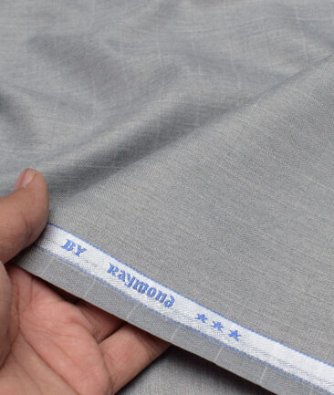 Raymond  Checks Poly Viscose Suiting Fabric (Silver Grey)