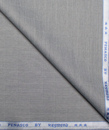 Raymond  Checks Poly Viscose Suiting Fabric (Silver Grey)