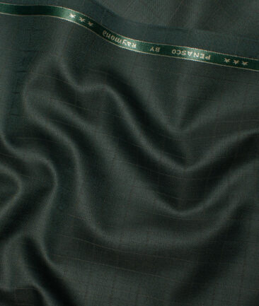 Raymond  Checks Poly Viscose Suiting Fabric (Dark Green)