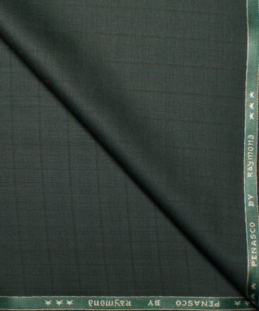 Raymond  Checks Poly Viscose Suiting Fabric (Dark Green)