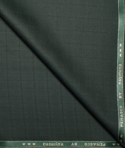 Raymond  Checks Poly Viscose Suiting Fabric (Dark Green)