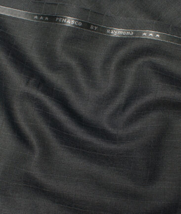 Raymond  Checks Poly Viscose Suiting Fabric (Dark Grey)