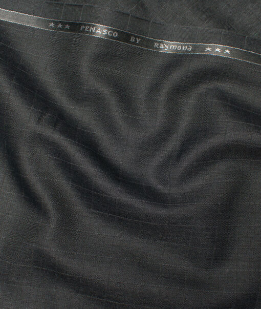Raymond  Checks Poly Viscose Suiting Fabric (Dark Grey)