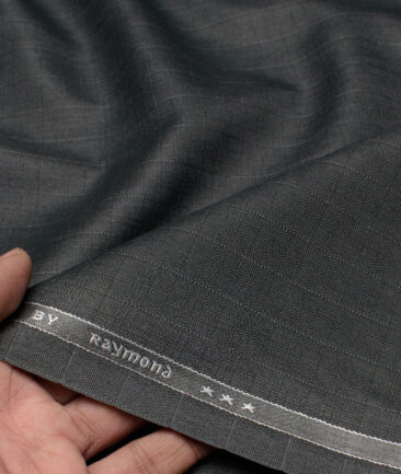 Raymond  Checks Poly Viscose Suiting Fabric (Dark Grey)