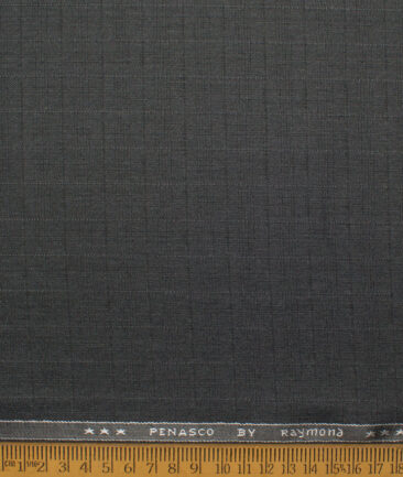 Raymond  Checks Poly Viscose Suiting Fabric (Dark Grey)