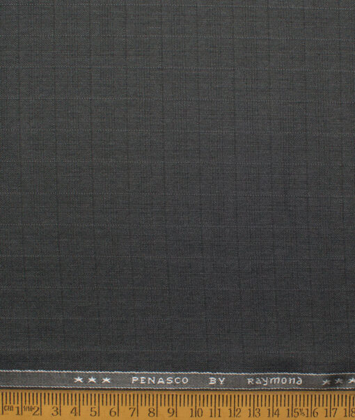 Raymond  Checks Poly Viscose Suiting Fabric (Dark Grey)