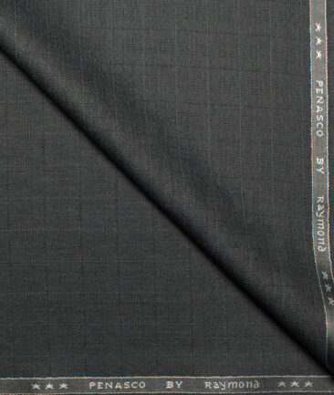 Raymond  Checks Poly Viscose Suiting Fabric (Dark Grey)