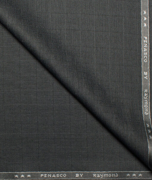 Raymond  Checks Poly Viscose Suiting Fabric (Dark Grey)