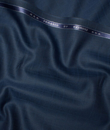 Raymond  Checks Poly Viscose Suiting Fabric (Dark Royal Blue)