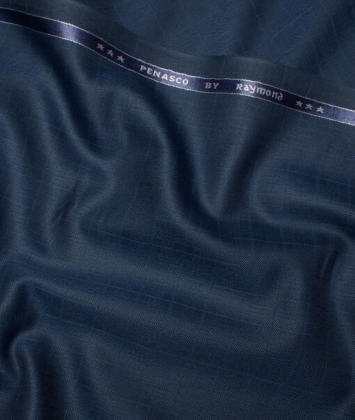 Raymond  Checks Poly Viscose Suiting Fabric (Dark Royal Blue)