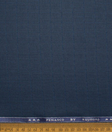 Raymond  Checks Poly Viscose Suiting Fabric (Dark Royal Blue)