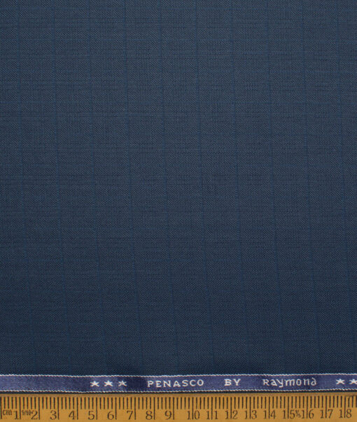 Raymond  Checks Poly Viscose Suiting Fabric (Dark Royal Blue)