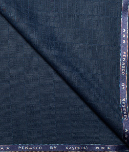 Raymond  Checks Poly Viscose Suiting Fabric (Dark Royal Blue)