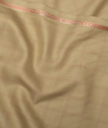 Raymond  Checks Poly Viscose Suiting Fabric (Khakhi)