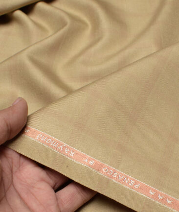 Raymond  Checks Poly Viscose Suiting Fabric (Khakhi)