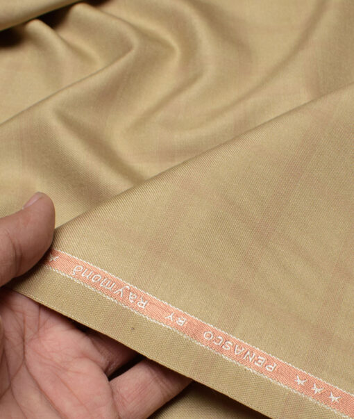 Raymond  Checks Poly Viscose Suiting Fabric (Khakhi)