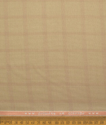 Raymond  Checks Poly Viscose Suiting Fabric (Khakhi)