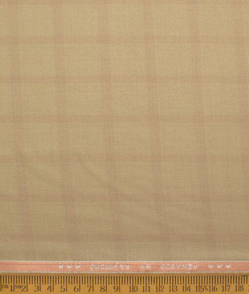 Raymond  Checks Poly Viscose Suiting Fabric (Khakhi)